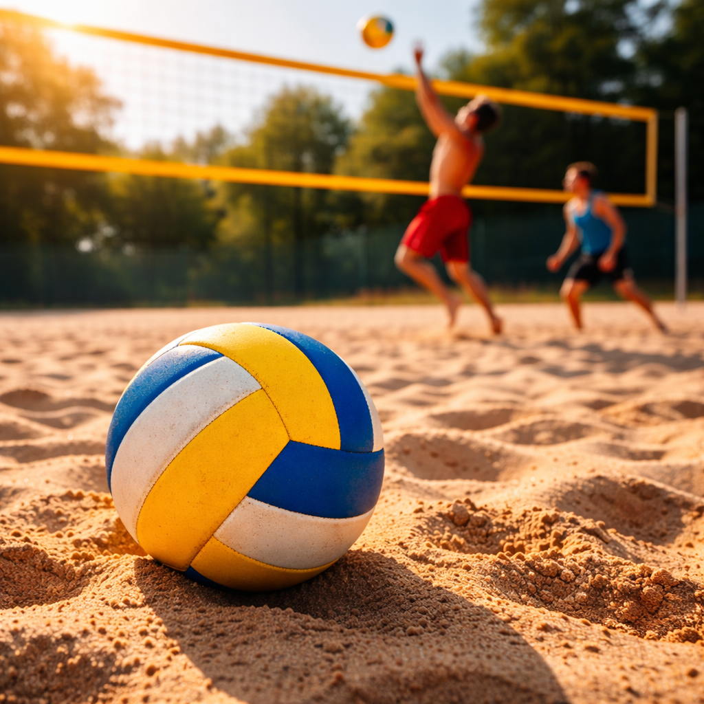 Beachvolleyball im Sonnenlicht